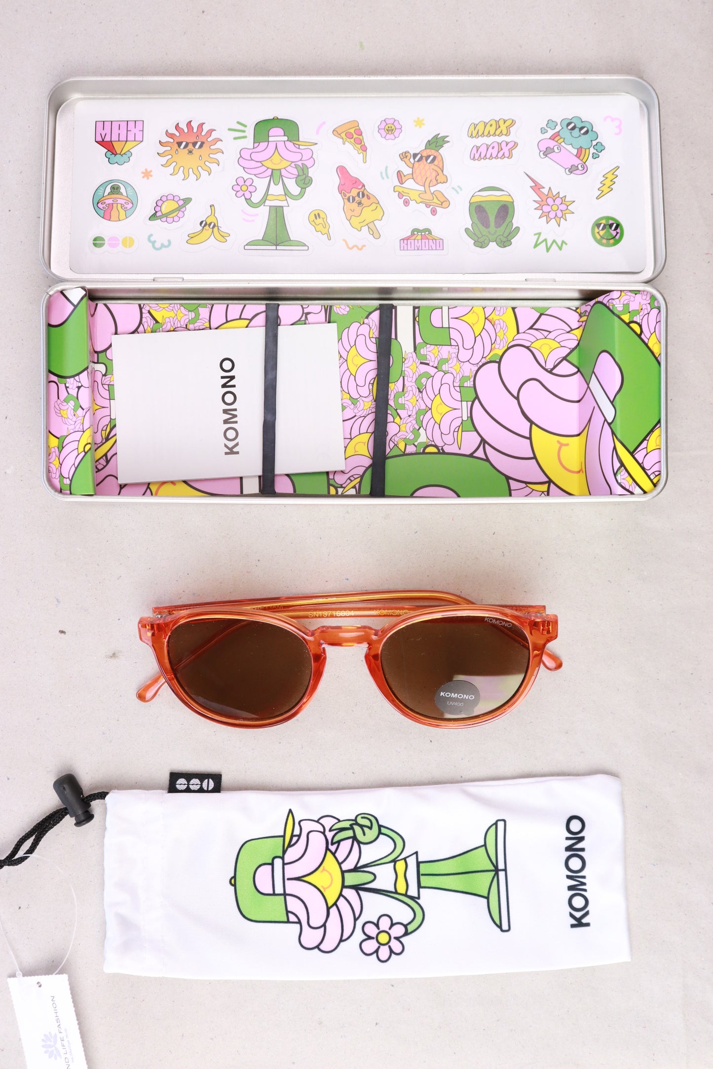 Komono Kinder Sonnenbrille Modell The Liam UV400 orange Größe Onesize neu mit Etikett