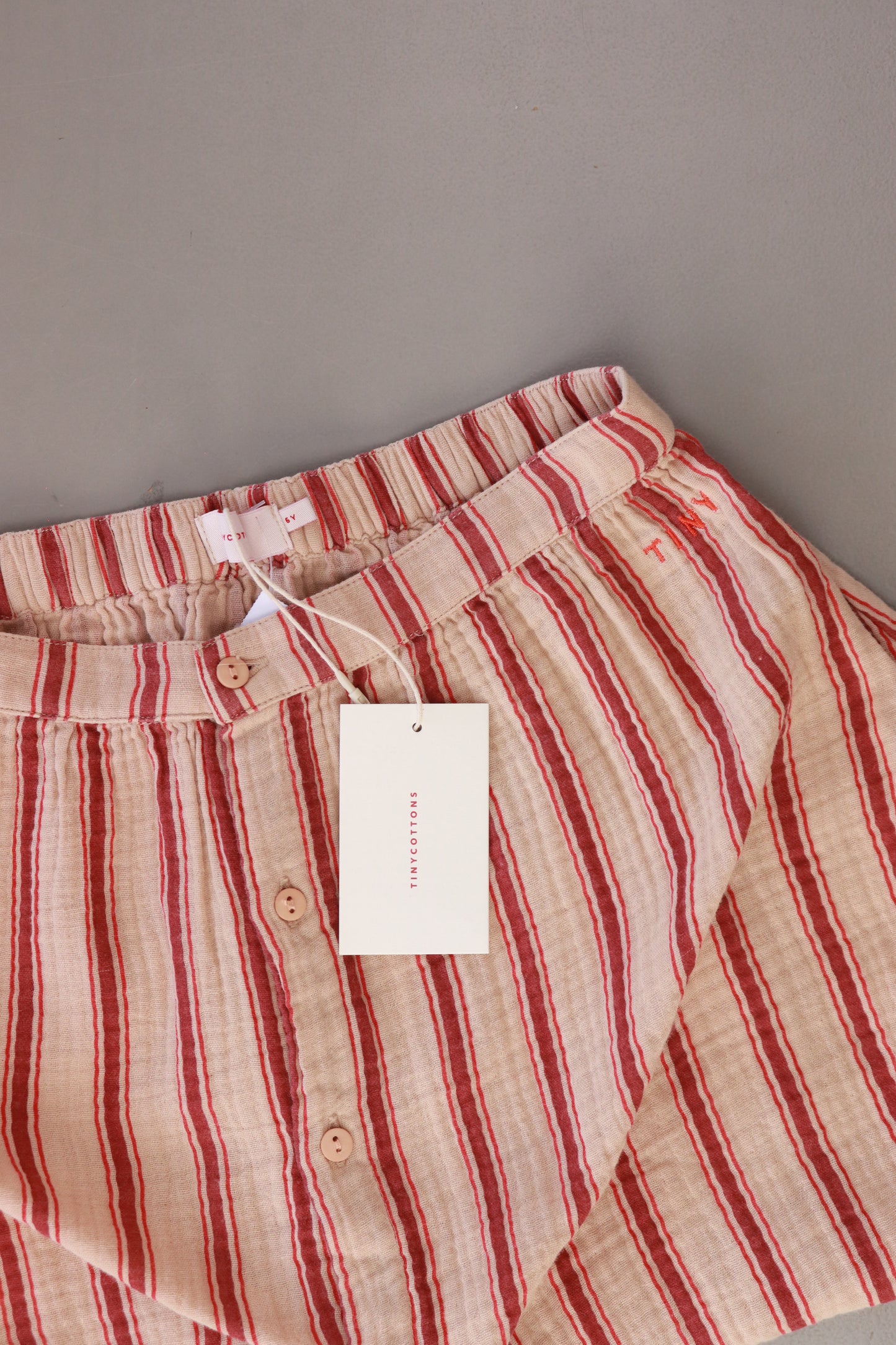 Tiny Cottons "retro stripes" midi skirt Kinder Rock creme Größe 6 Jahre neu mit Etikett