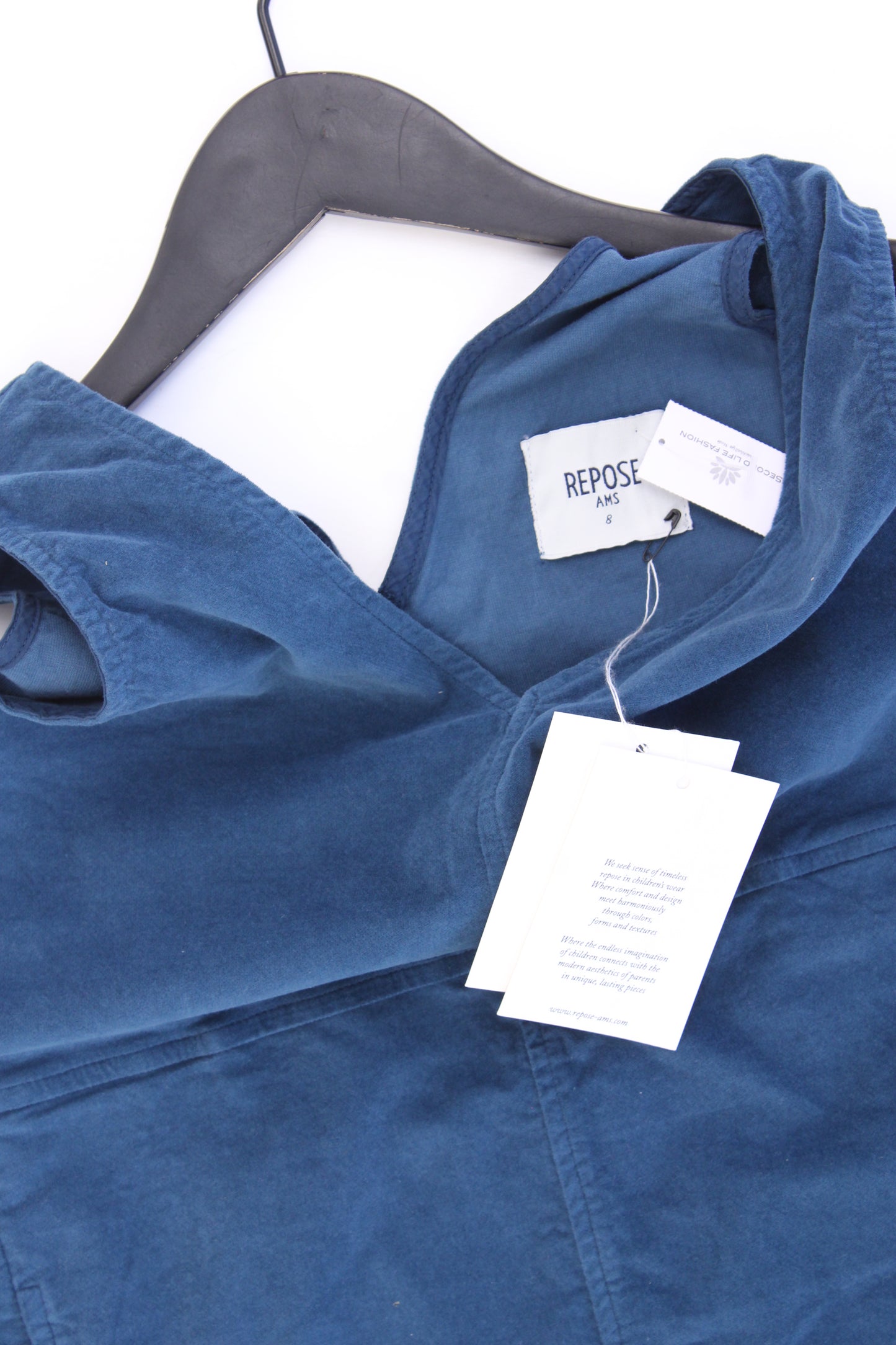 Repose AMS Shift Dress Kinder Trägerkleid blau Größe 8 Jahre neu mit Etikett