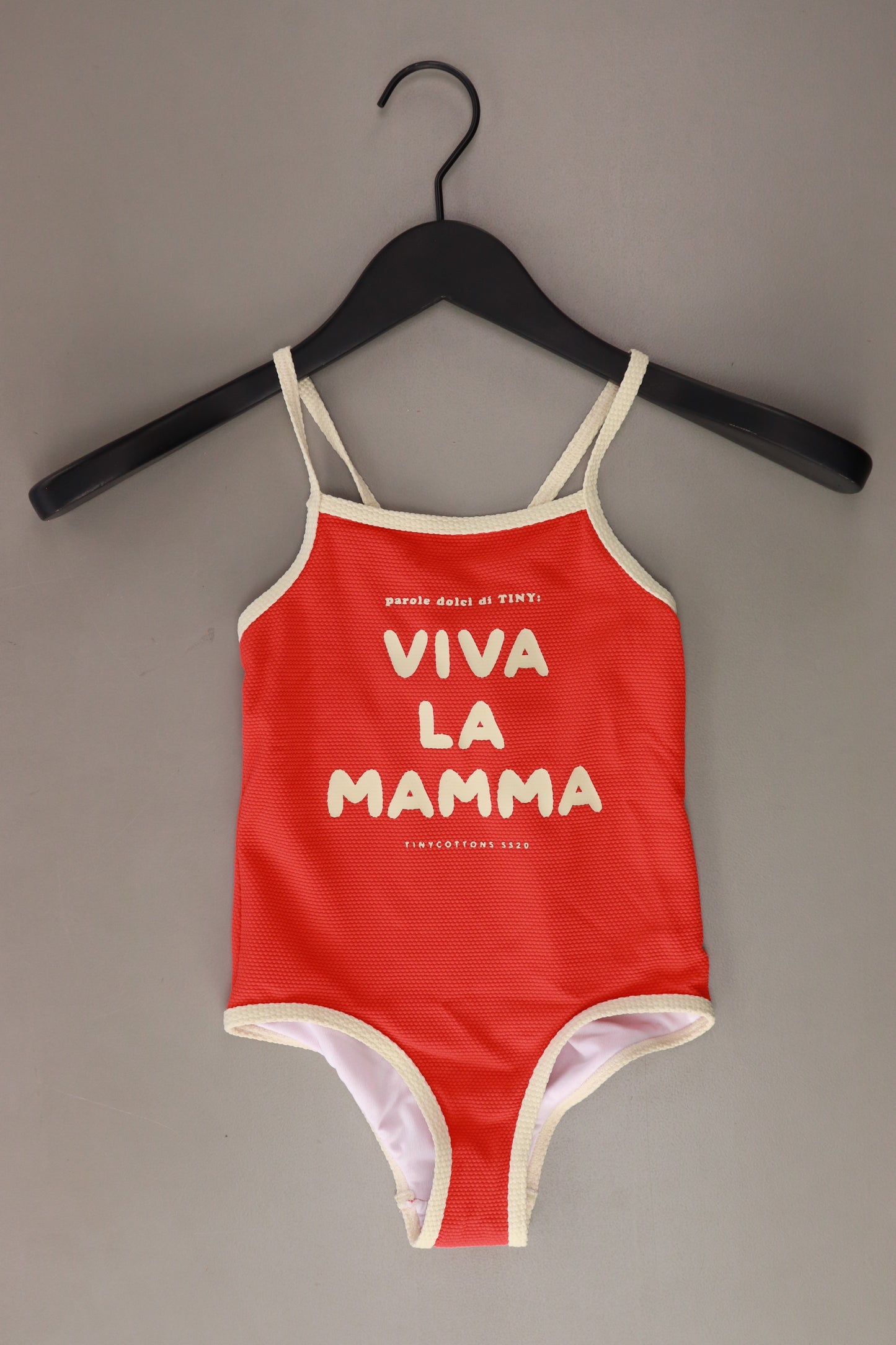 tinycottons Kinder Badeanzug "viva la mamma" rot Größe 6 Jahre neu mit Etikett