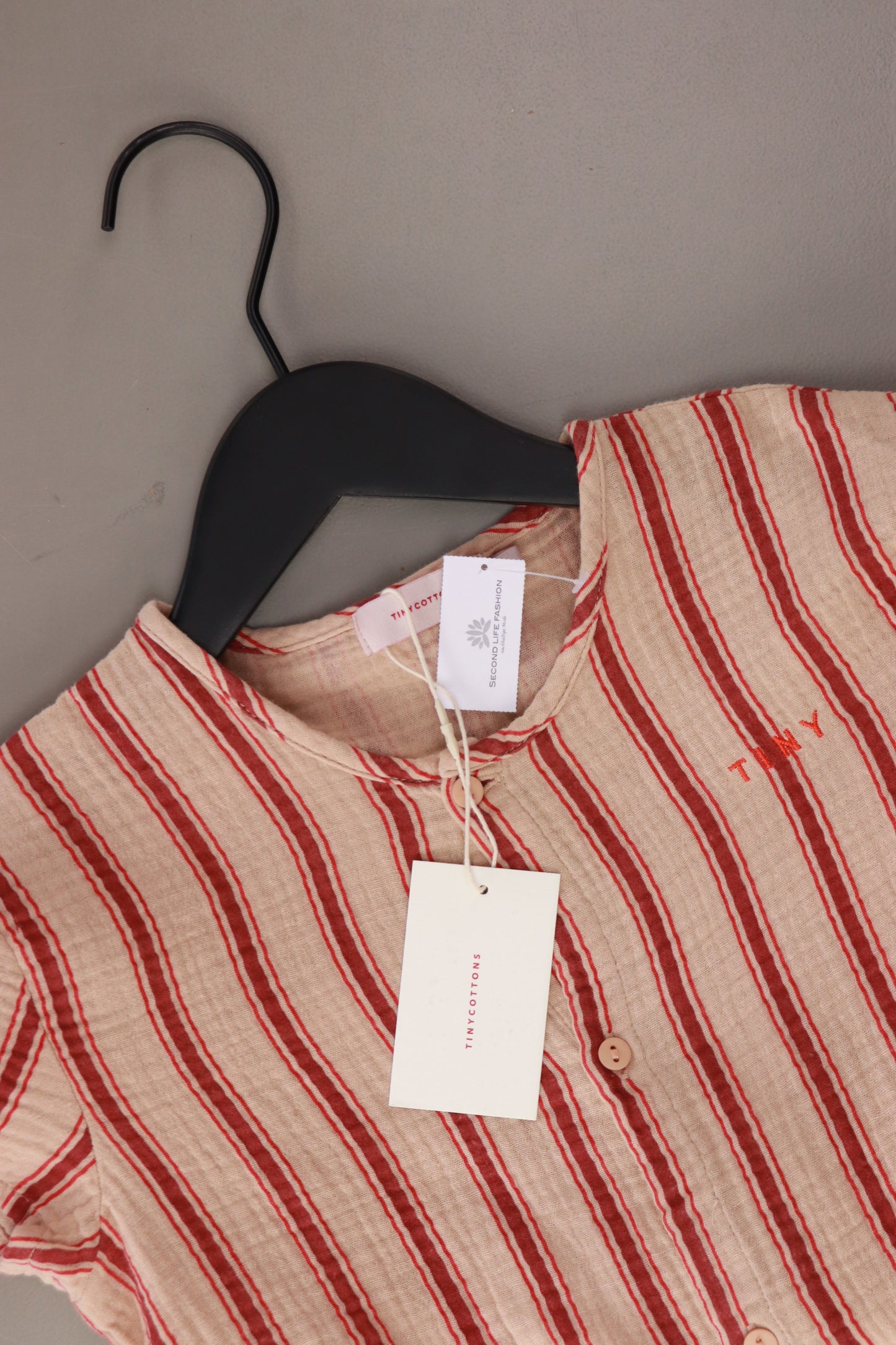 tinycottons Kinder Top "Retro stripes tie front top" rosa Größe 6 Jahre neuwertig