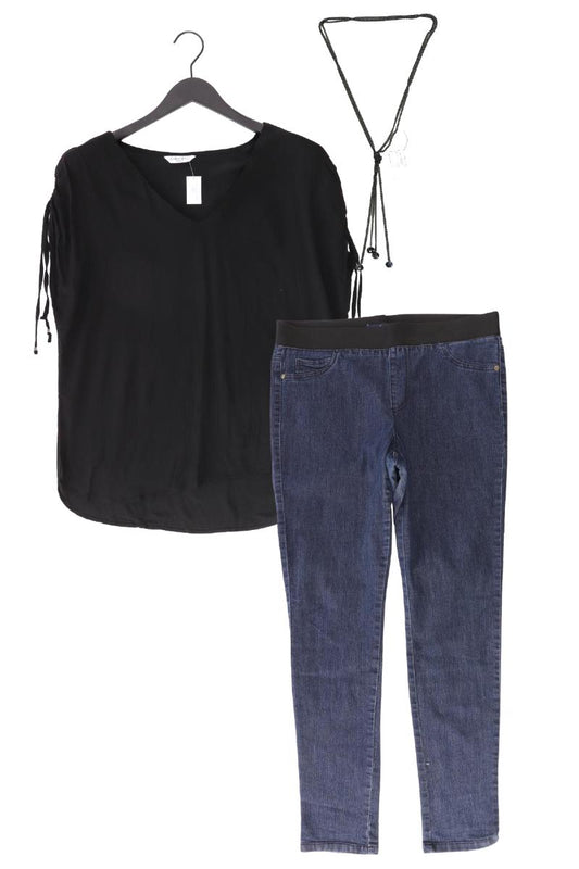 Second Hand Outfit Größe L mit Zabaione Kurzarmbluse in Gr. L und Halskette