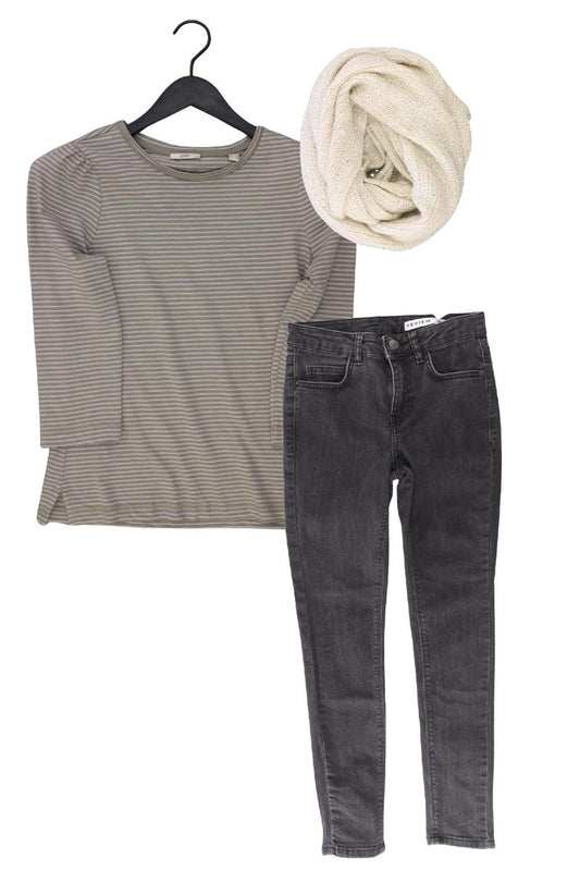 Second Hand Outfit Größe XS mit Esprit Ringelshirt in Gr. XS und Schal