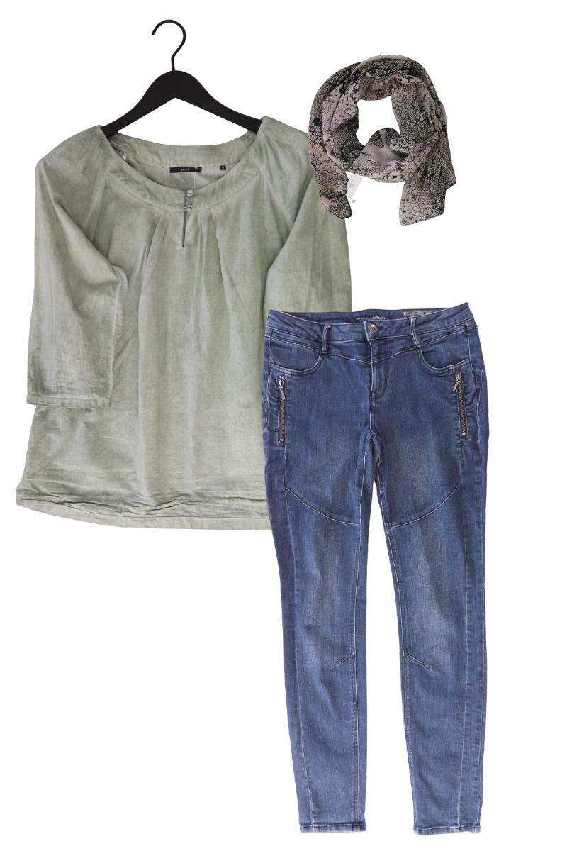 Second Hand Outfit Größe L mit Zero Regular Bluse in Gr. 42 und Tuch