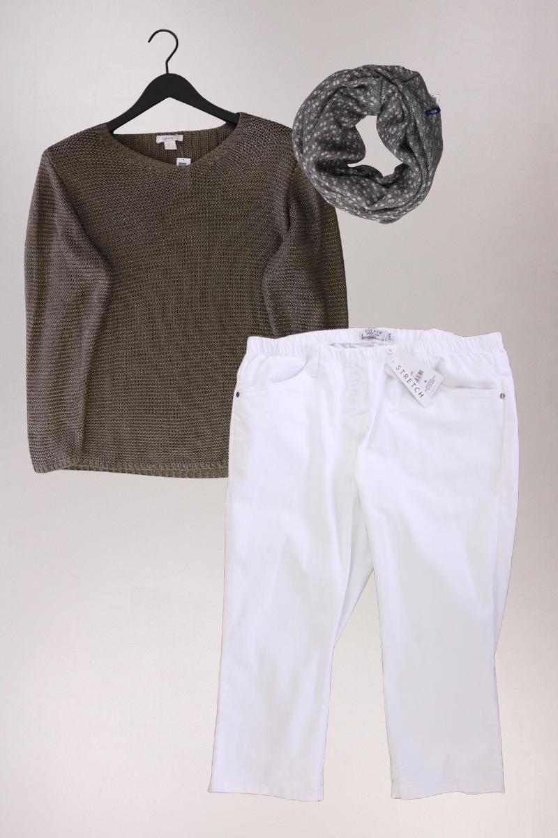 Second Hand Outfit Größe XXL mit Grobstrickpullover in Gr. 50 und Schal