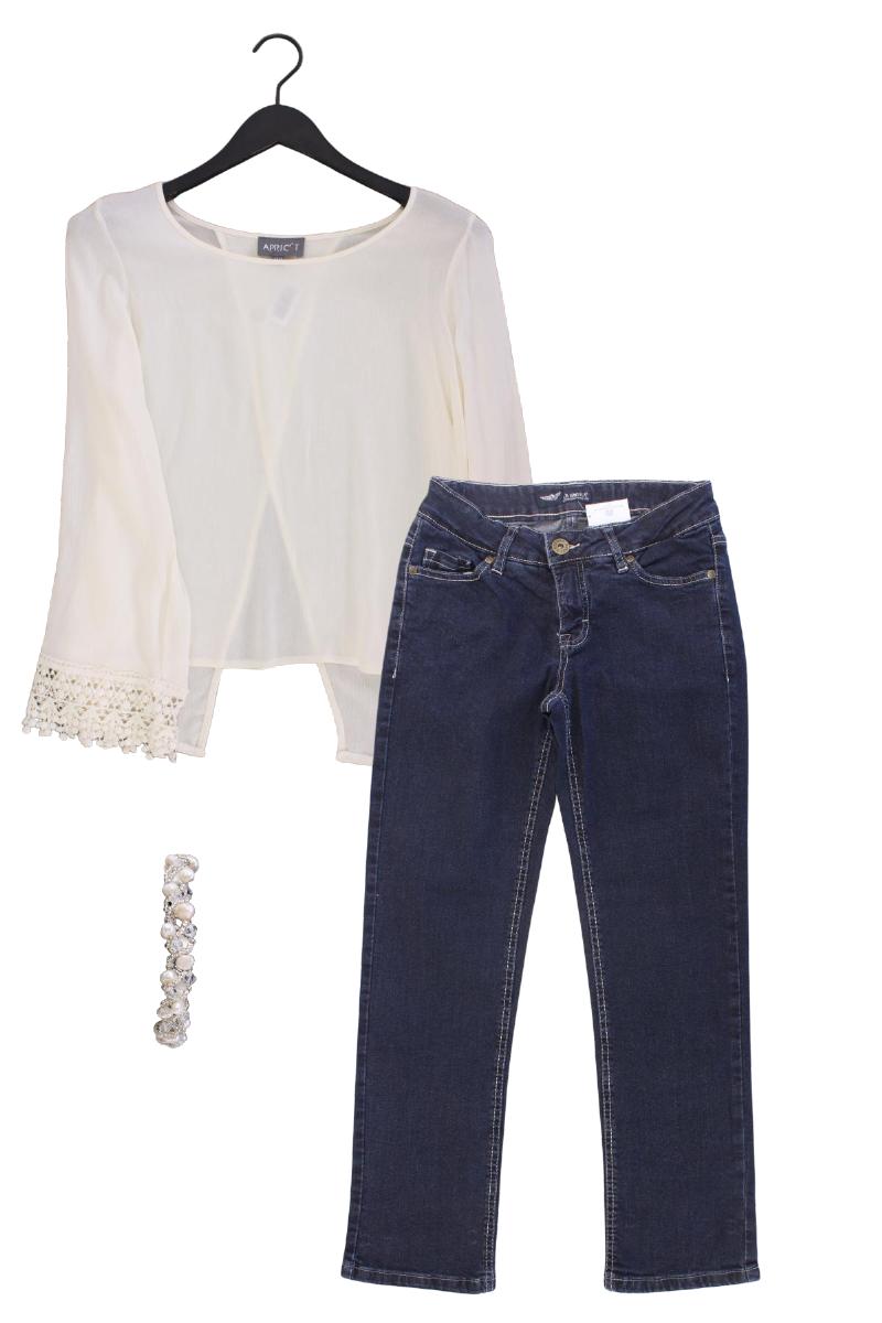 Second Hand Outfit Größe S mit Apricot Langarmbluse in Gr. S und Armband