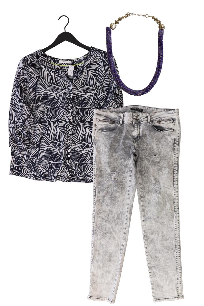 Second Hand Outfit Größe XL mit Bonita Langarmbluse in Gr. 44 und Halskette