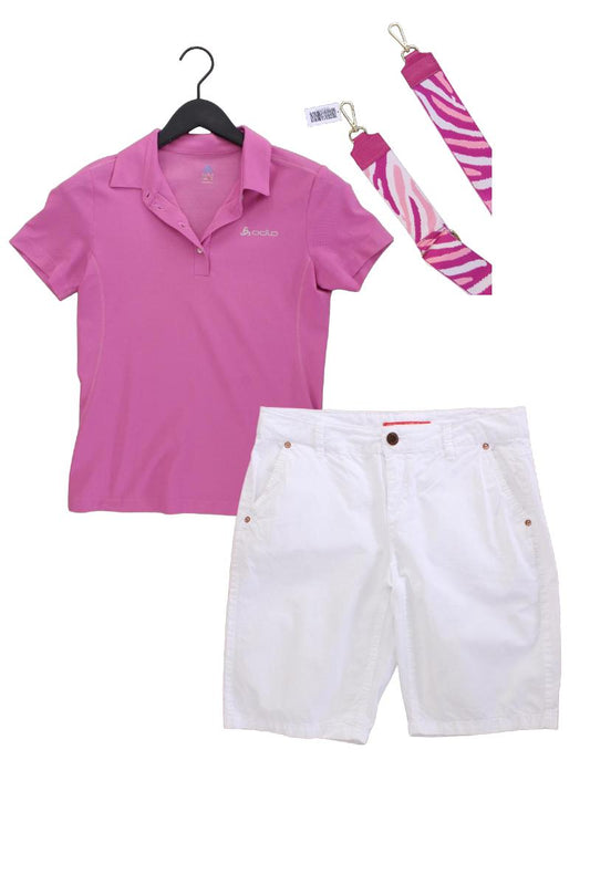 Second Hand Outfit Größe S mit Odlo Poloshirt in Gr. S und Accessoire