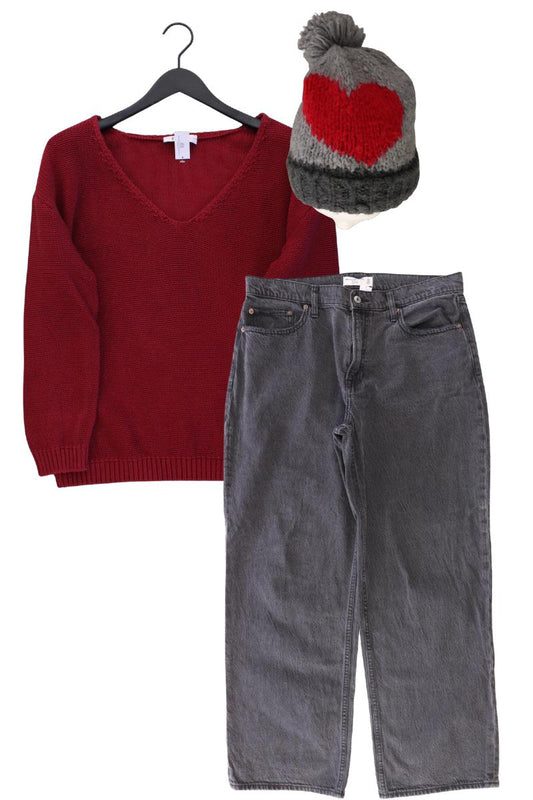 Second Hand Outfit Größe XL mit Linea Tesini Grobstrickpullover in Gr. 44