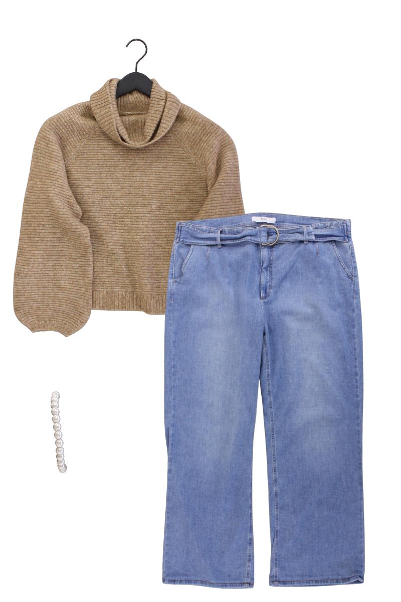 Second Hand Outfit Größe XXL mit Grobstrickpullover in Gr. XXL und Armband