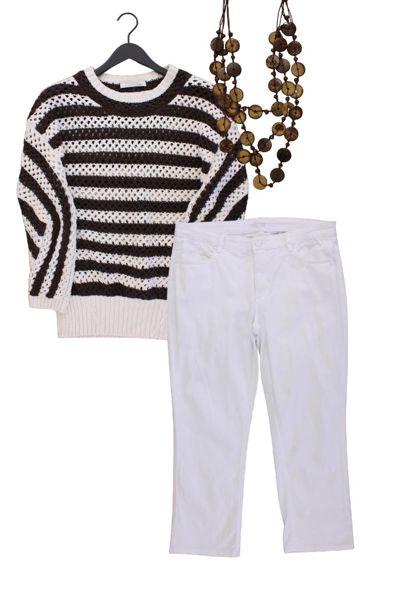Second Hand Outfit Größe XL mit Oui Grobstrickpullover in Gr. 46 und Halskette