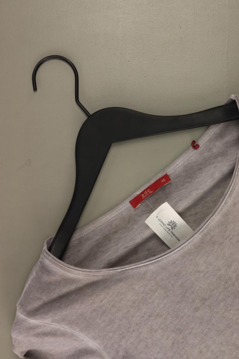 edc by Esprit T-Shirt Gr. XS Kurzarm mit Nieten grau aus Baumwolle