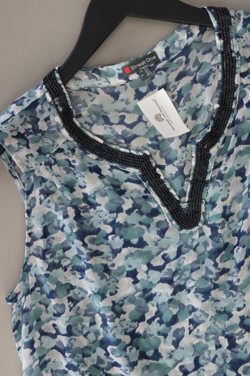 Street One Ärmellose Bluse Gr. 38 neuwertig mit Pailletten blau