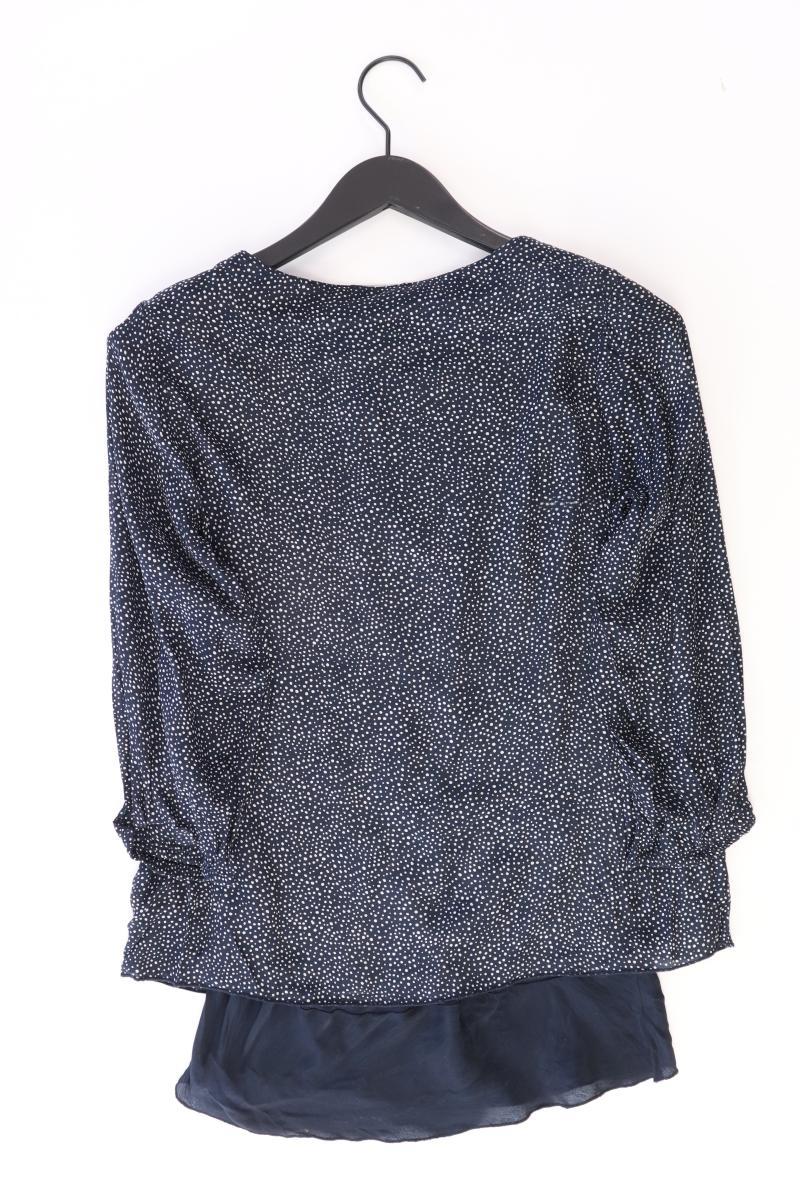 More&More Regular Bluse Gr. 36 gepunktet 3/4 Ärmel blau aus Viskose