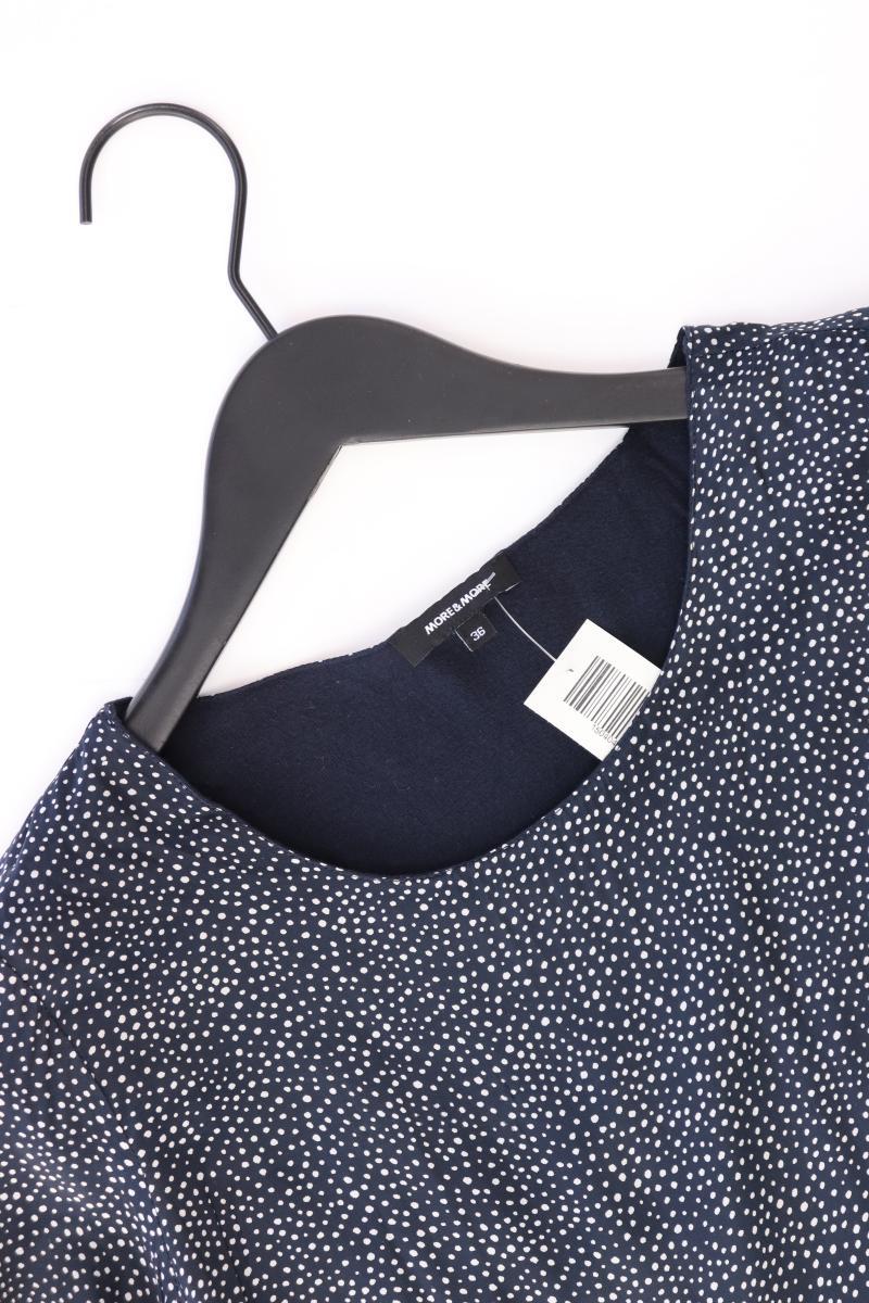 More&More Regular Bluse Gr. 36 gepunktet 3/4 Ärmel blau aus Viskose