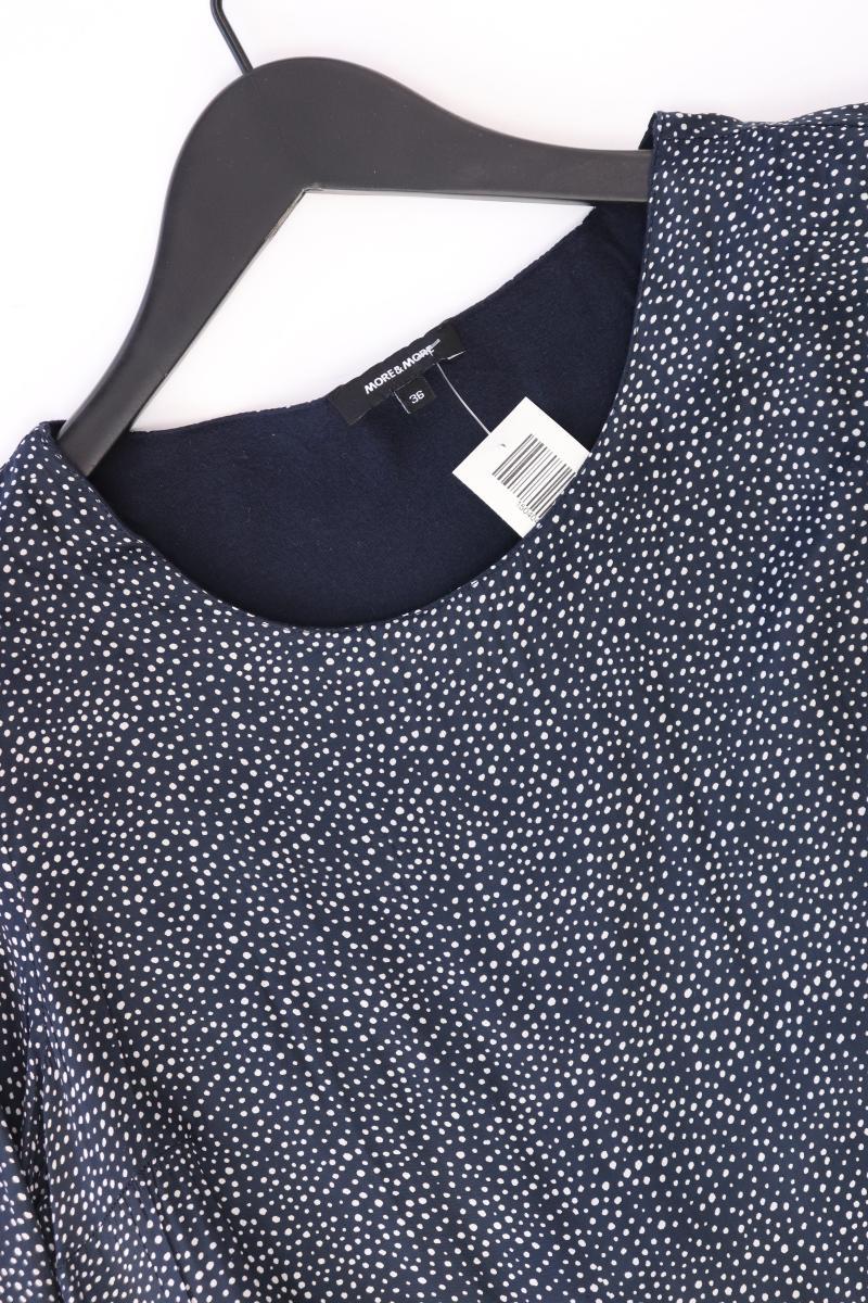 More&More Regular Bluse Gr. 36 gepunktet 3/4 Ärmel blau aus Viskose