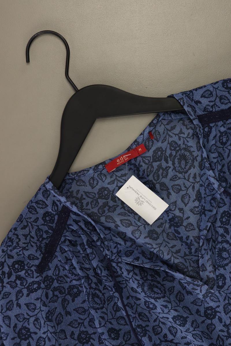 edc by Esprit Chiffonbluse Gr. M mit Blumenmuster neuwertig 3/4 Ärmel blau