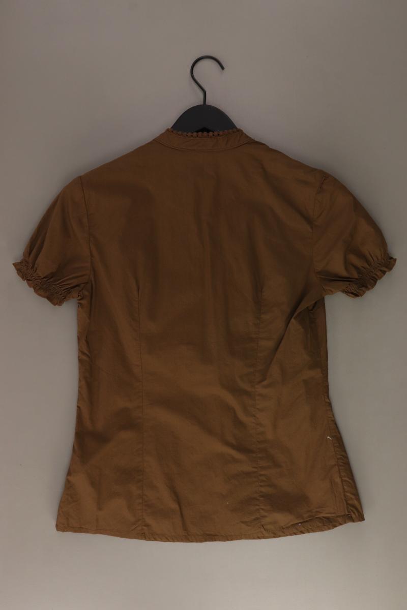 s.Oliver Rüschenbluse Gr. 36 Kurzarm braun aus Baumwolle