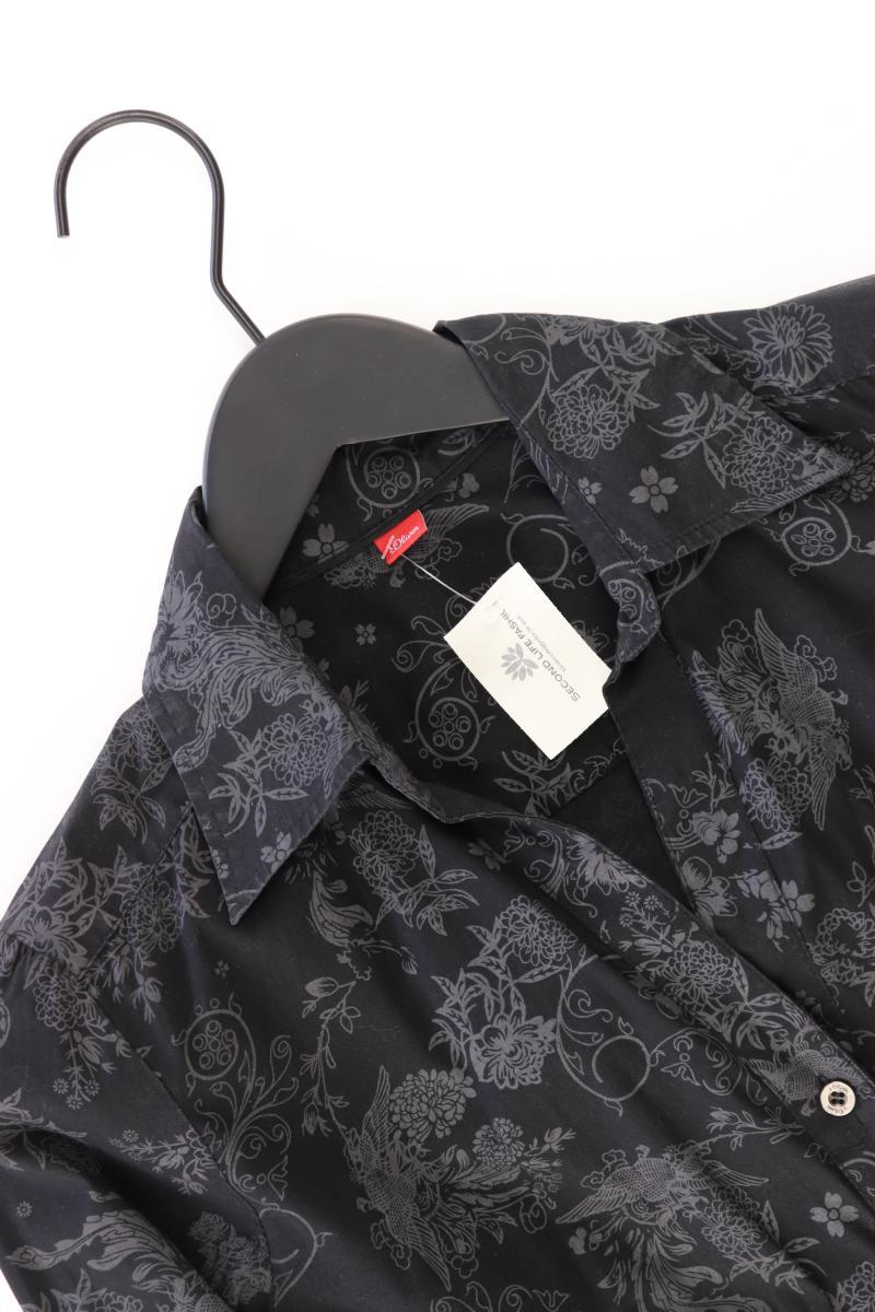 s.Oliver Langarmbluse Gr. 36 schwarz aus Baumwolle
