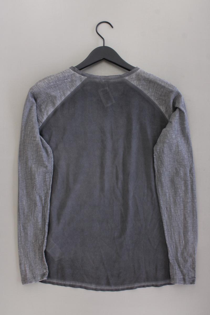 s.Oliver Longsleeve-Shirt Gr. M Langarm mit Pailletten grau aus Baumwolle