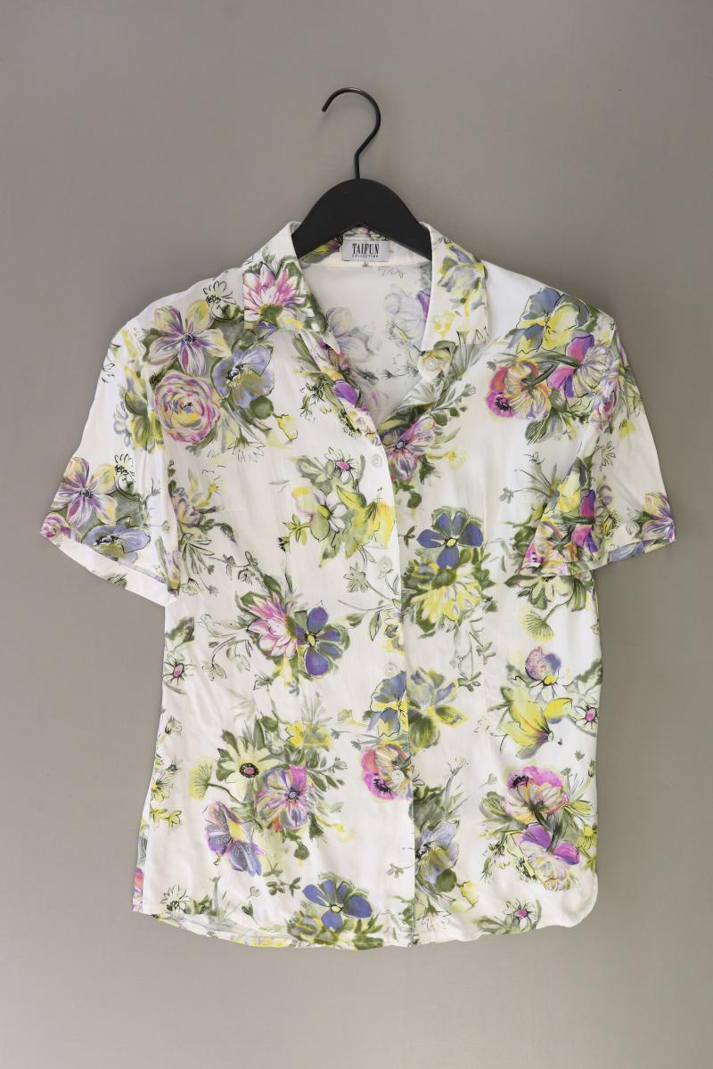 Taifun Kurzarmbluse Gr. 38 mit Blumenmuster Vintage mehrfarbig aus Viskose