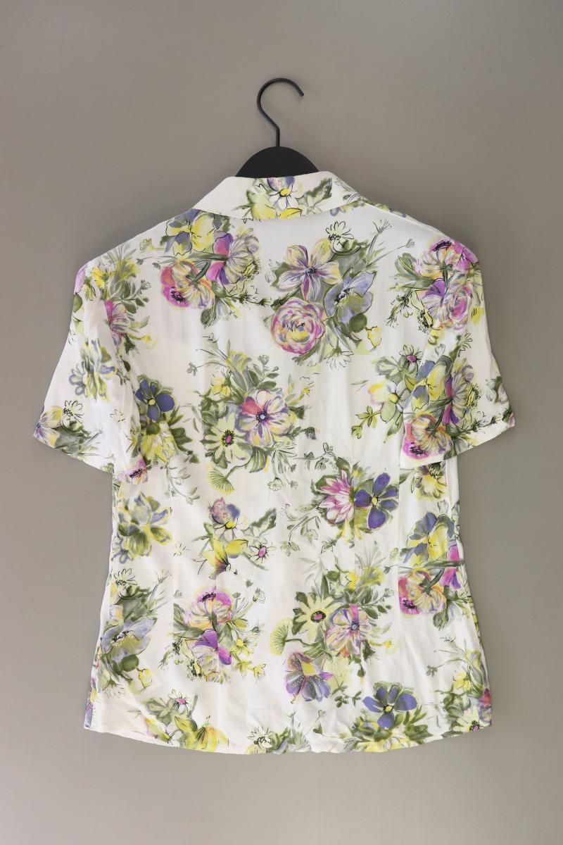 Taifun Kurzarmbluse Gr. 38 mit Blumenmuster Vintage mehrfarbig aus Viskose