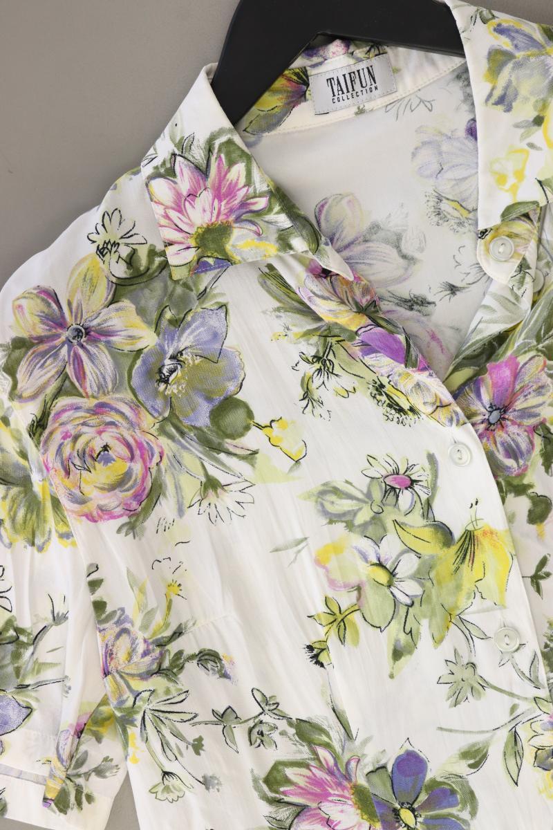 Taifun Kurzarmbluse Gr. 38 mit Blumenmuster Vintage mehrfarbig aus Viskose