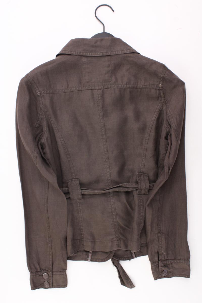 Street One Regular Jacke Gr. 36 mit Gürtel braun aus Leinen