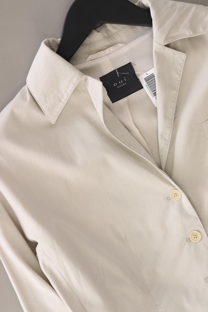 Oui Classic Blazer Gr. 36 creme aus Baumwolle