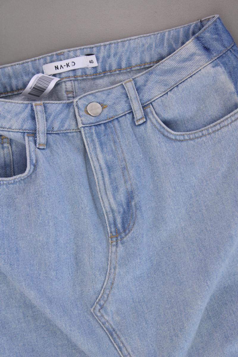 NA-KD Jeansrock Gr. 40 blau aus Baumwolle