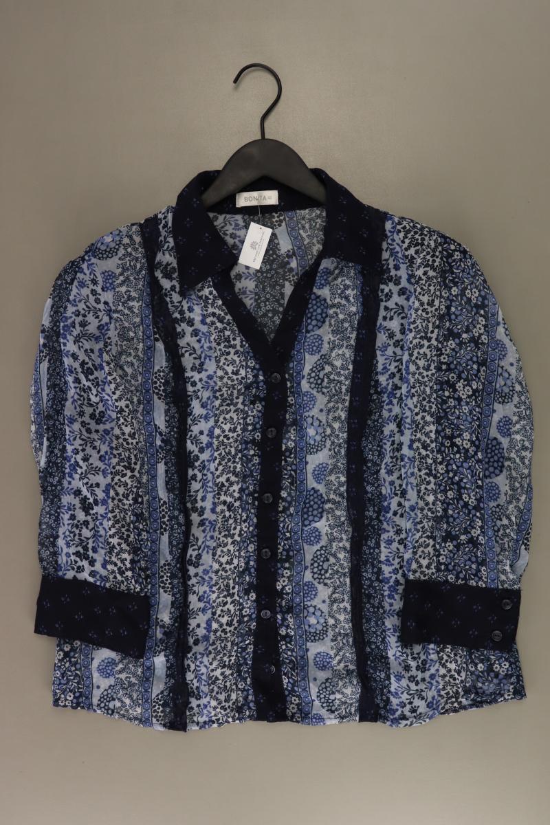 Bonita Classic Bluse Gr. 40 mit Blumenmuster neuwertig 3/4 Ärmel blau