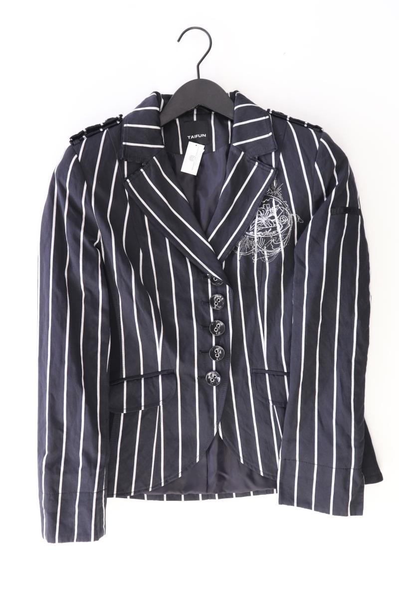 Taifun Slim Blazer Gr. 38 gestreift blau aus Baumwolle
