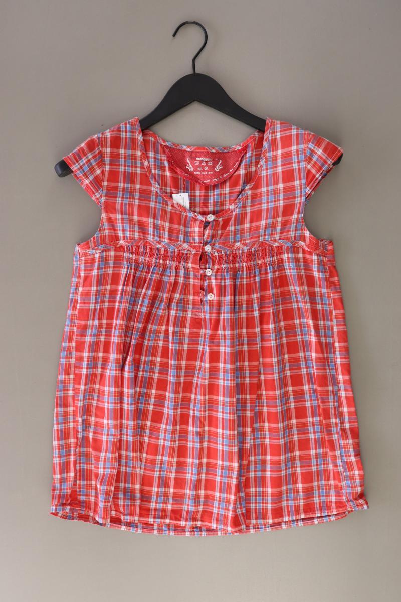 Manguun Karobluse Gr. 36/38 kariert Kurzarm rot aus Baumwolle