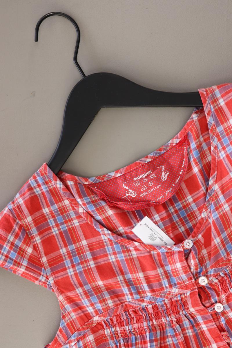 Manguun Karobluse Gr. 36/38 kariert Kurzarm rot aus Baumwolle