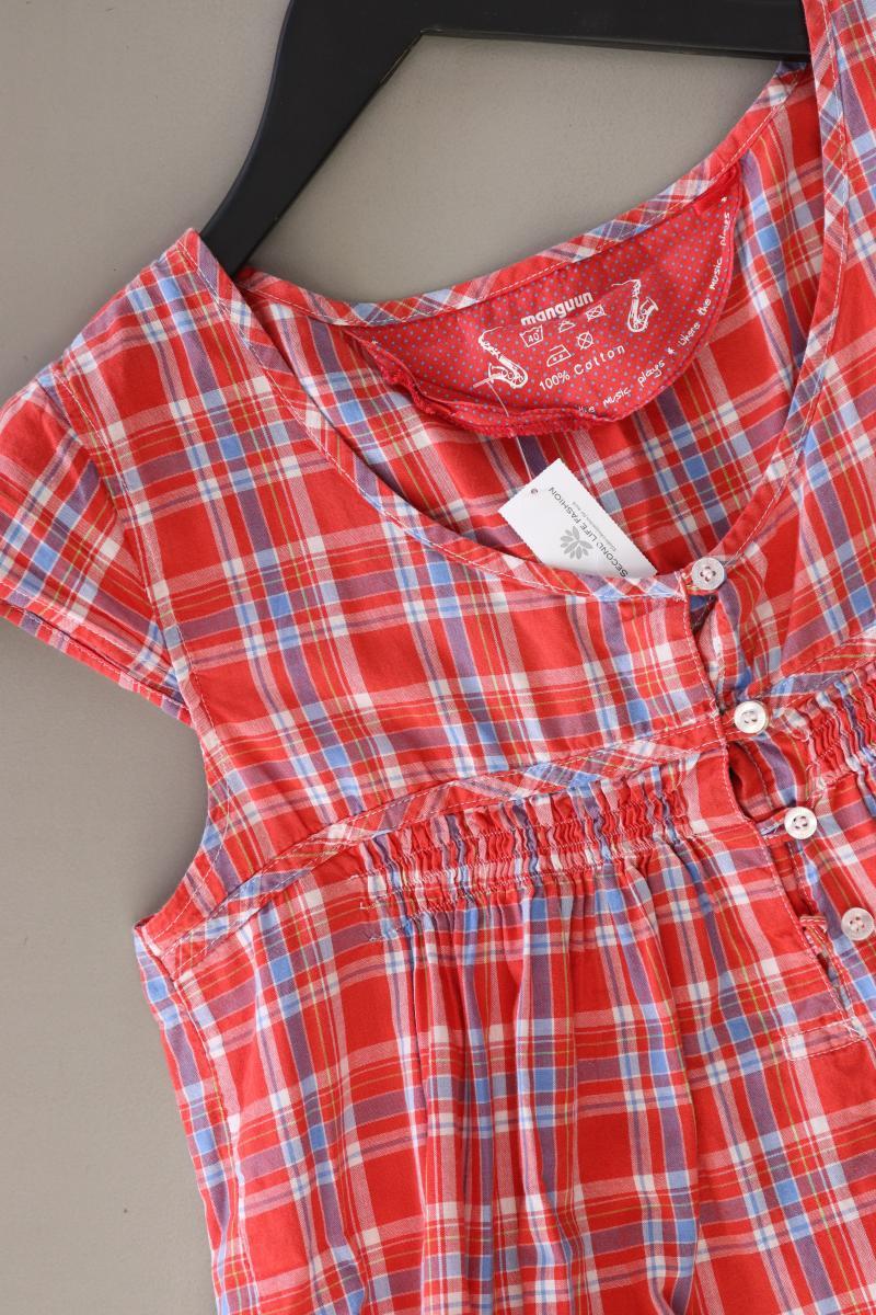 Manguun Karobluse Gr. 36/38 kariert Kurzarm rot aus Baumwolle