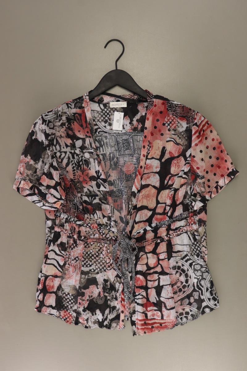 Bonita Kurzarmbluse Gr. 40 mit Blumenmuster mehrfarbig aus Polyester