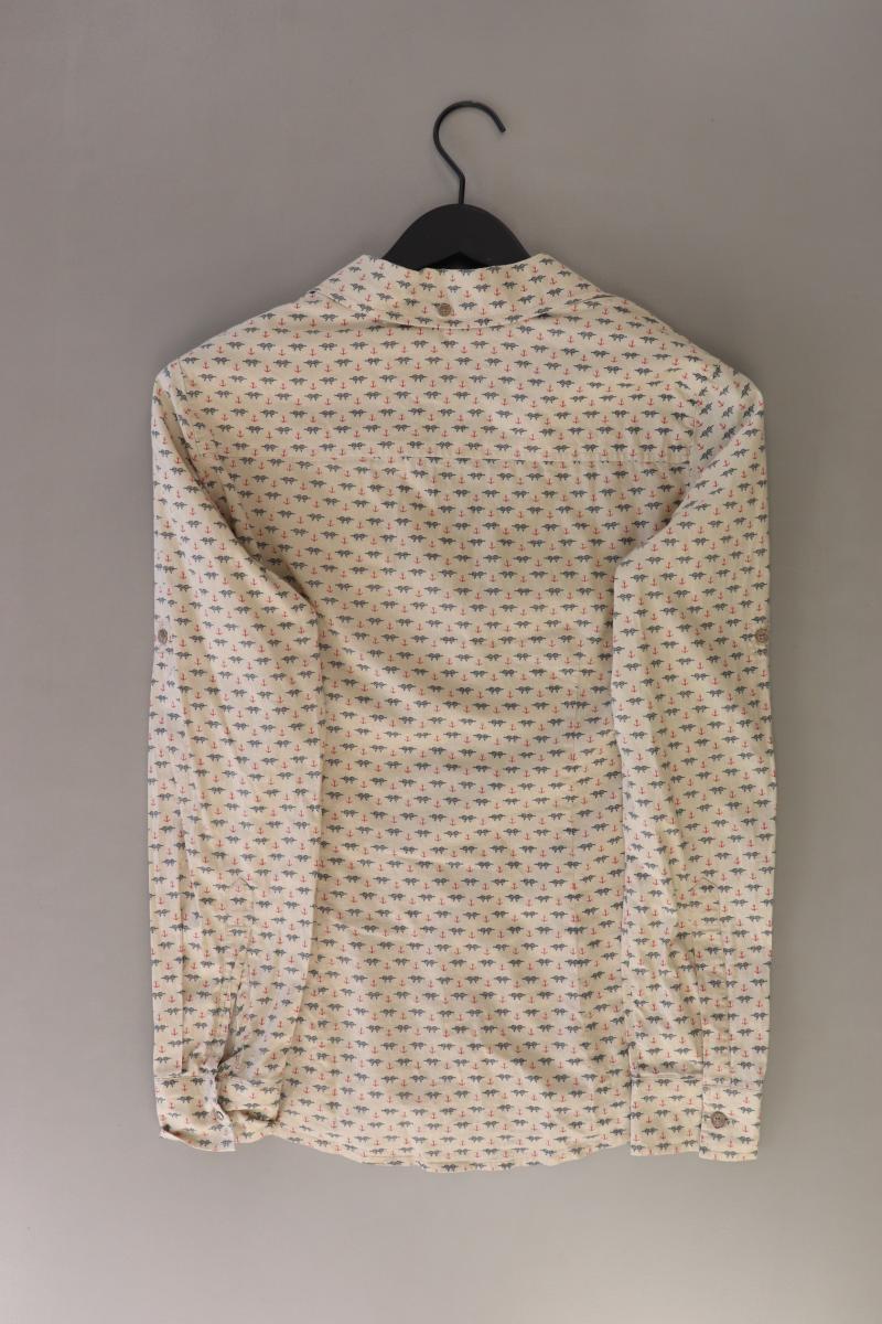 Mango Bluse mit Ankermuster Gr. S Langarm creme