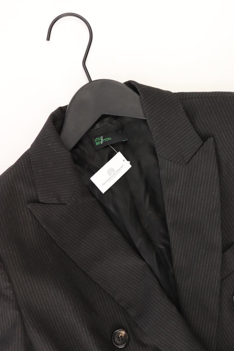 Benetton Slim Blazer Gr. IT 42 (S) gestreift schwarz aus Polyester