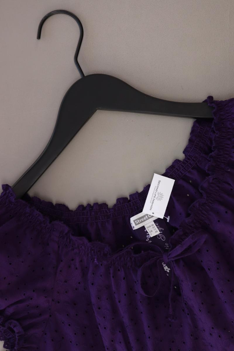 Street One Y2K Vintage Bluse Gr. 38 Kurzarm lila aus Polyester
