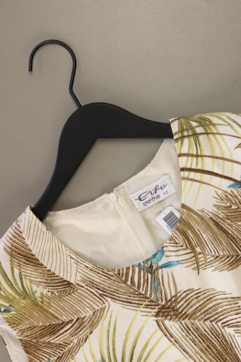 ERFO Ärmellose Bluse Gr. 42 mit Blumenmuster mehrfarbig aus Viskose