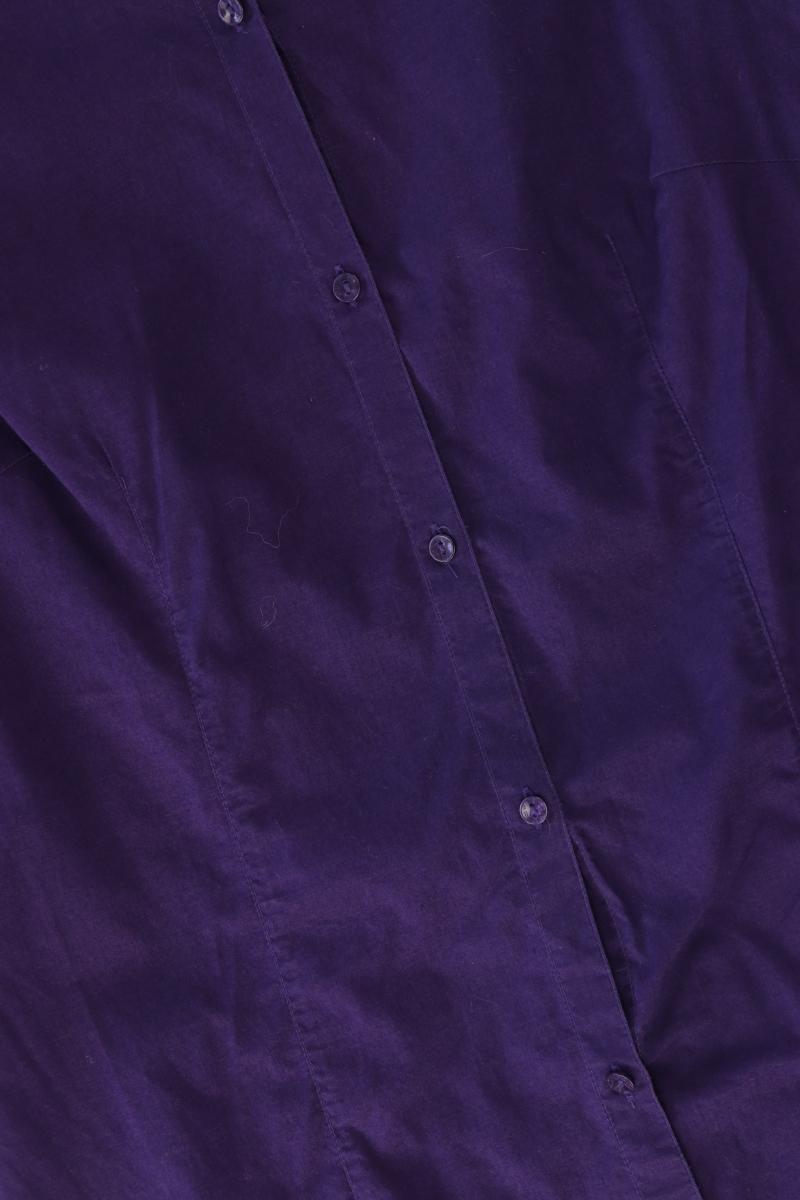 de.corp Esprit Rüschenbluse Gr. 42 Kurzarm lila aus Baumwolle
