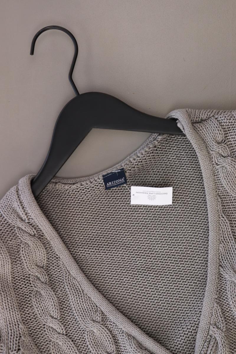 Arizona Strickjacke Gr. 36/38 Kurzarm grau aus Baumwolle