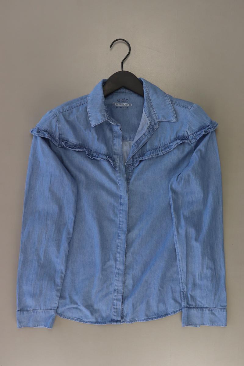 edc by Esprit Jeansbluse Gr. S Langarm blau aus Baumwolle