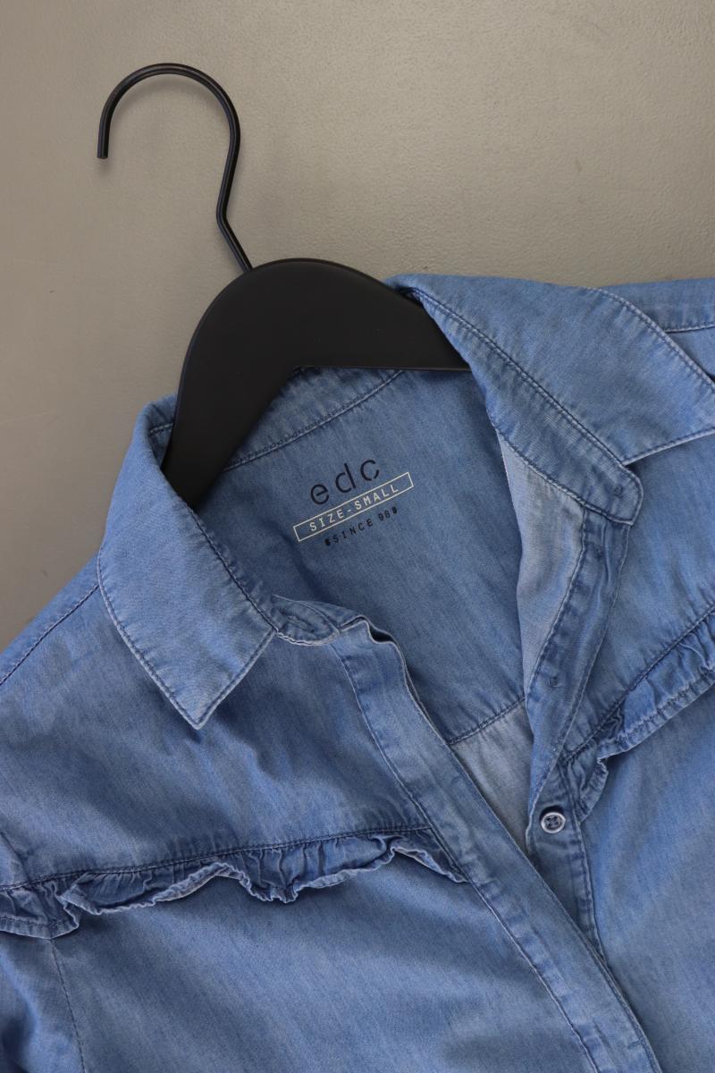 edc by Esprit Jeansbluse Gr. S Langarm blau aus Baumwolle