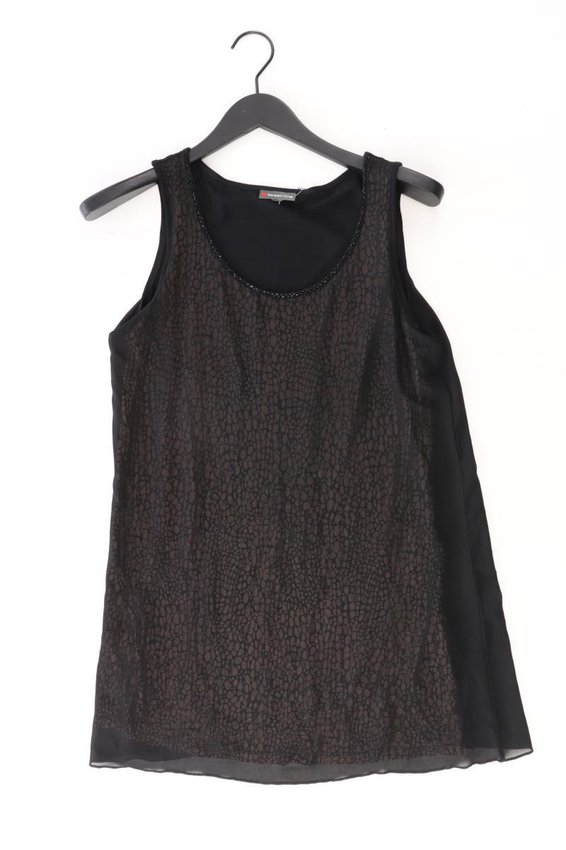 Street One Chiffonbluse Gr. 36 Ärmellos mit Pailletten schwarz aus Polyester