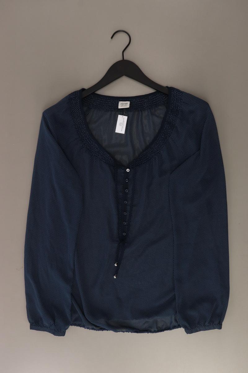 Esprit Langarmbluse Gr. 40 neuwertig blau aus Polyester