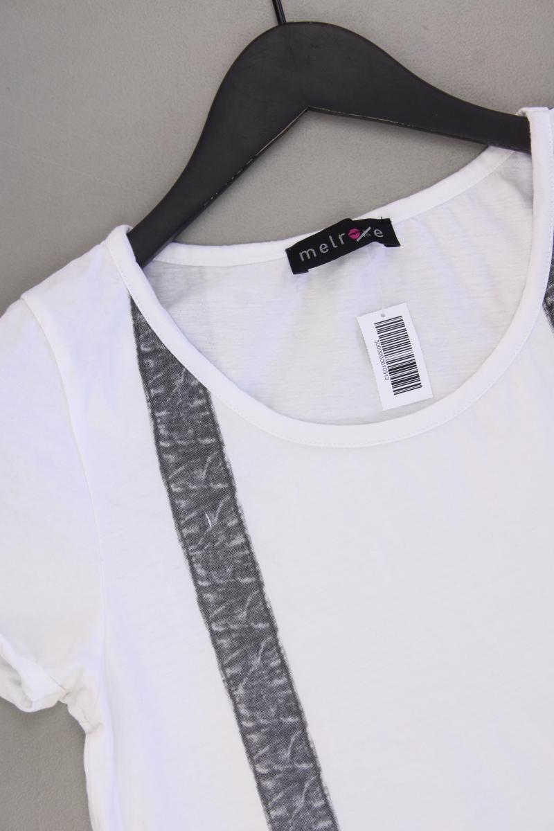 Melrose Printshirt Gr. L Kurzarm weiß aus Baumwolle