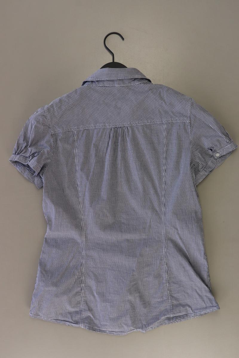 Tom Tailor Karobluse Gr. 40 kariert Kurzarm blau aus Baumwolle