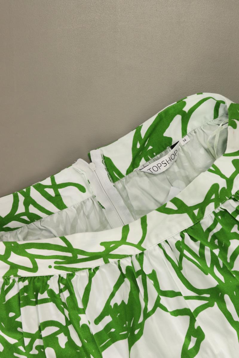 Topshop Rock Gr. US 14 (M) geometrisches Muster grün aus Baumwolle