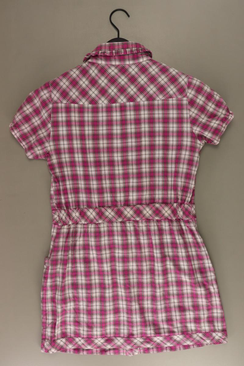 Orsay Kleid Gr. 40 kariert mit Gürtel Kurzarm pink aus Baumwolle